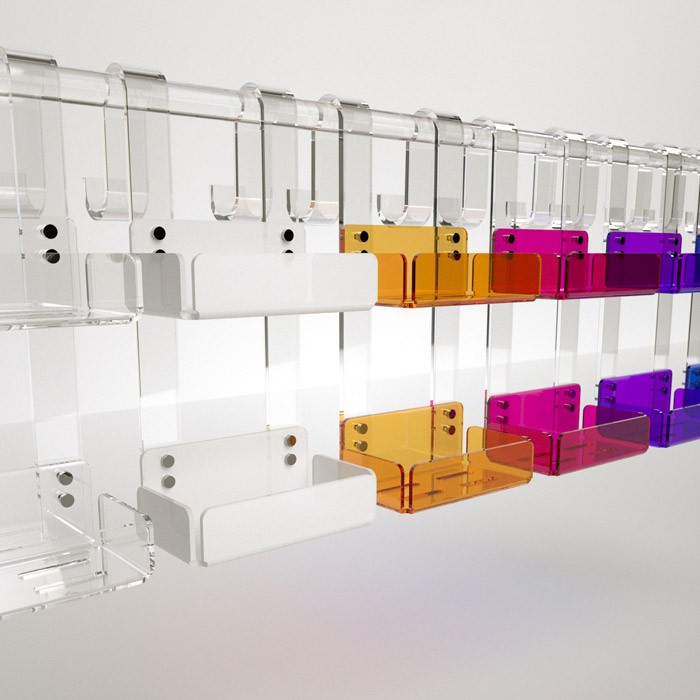 Mensola doppia box doccia in Plexiglass serie Adele, Petrozzi