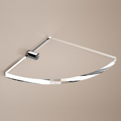 Mensola angolare | Ottone cromato e plexiglass | Lady | Petrozzi