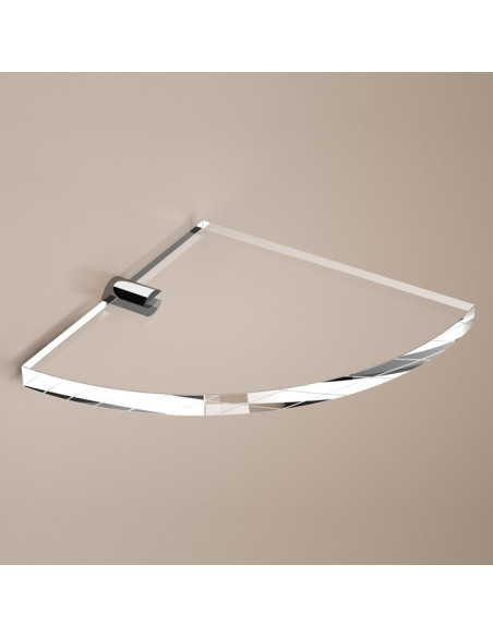 Mensola angolare | Ottone cromato e plexiglass | Lady | Petrozzi