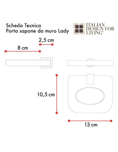 Portasapone | Plexiglass e ottone cromato | Lady | Petrozzi