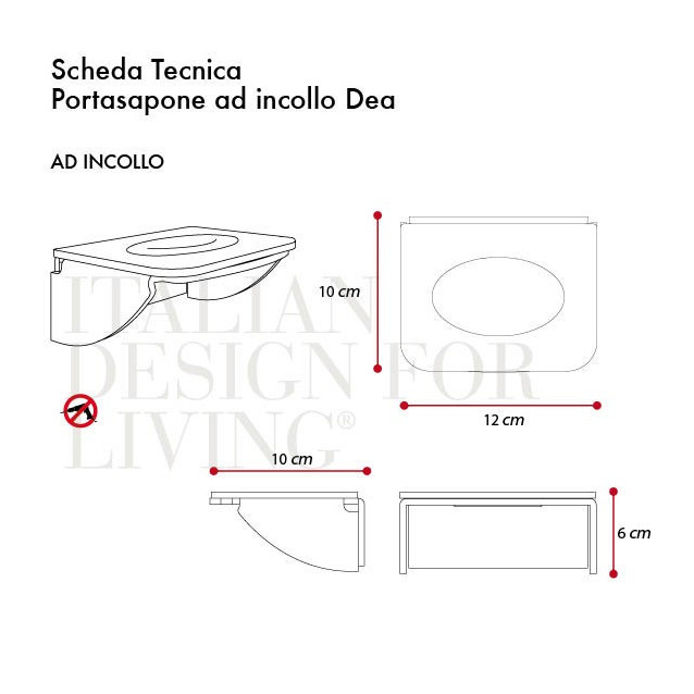 Portasapone a parete | Plexiglass | Collezione Dea | Petrozzi