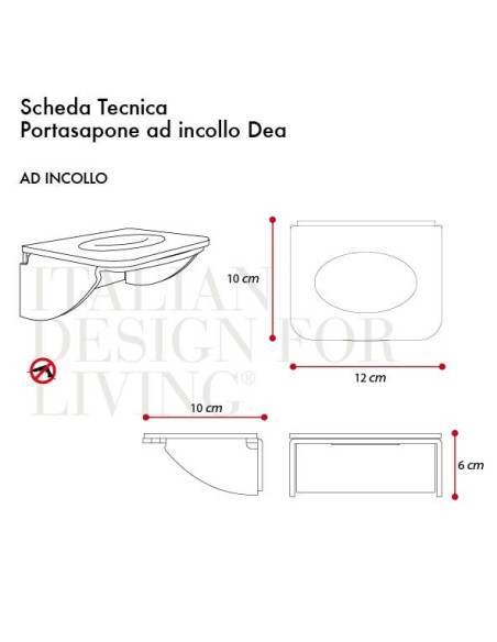 Portasapone a parete | Plexiglass | Collezione Dea | Petrozzi