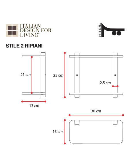 Shelf with sides | Plexiglass | 7 colors available
