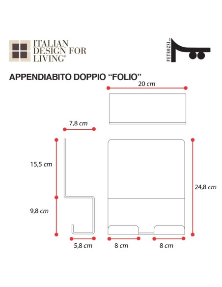 Appendiabiti Goccia Nuvola Tuono Luna | Plexiglass colorato | Petrozzi