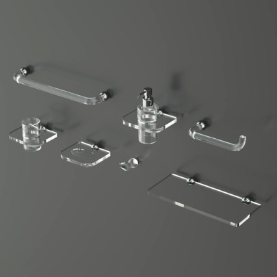 Towel holder | Plexiglass | Transparent | Cosmea Collection