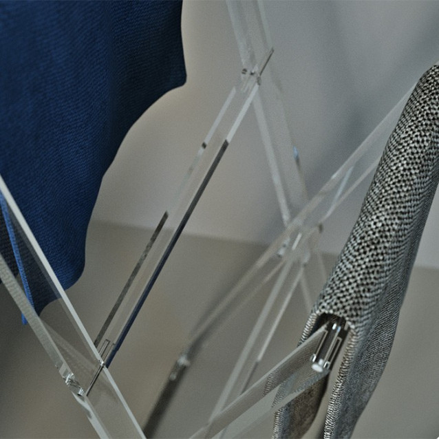 Piantana in PPMA | Modello Cavalletto | Trasparente