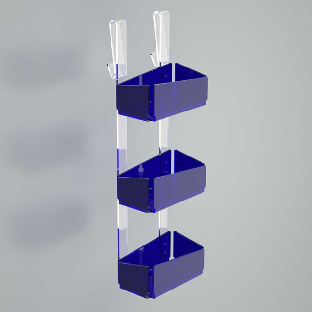 Triple shelf for shower box | Plexiglass | 7 colors available