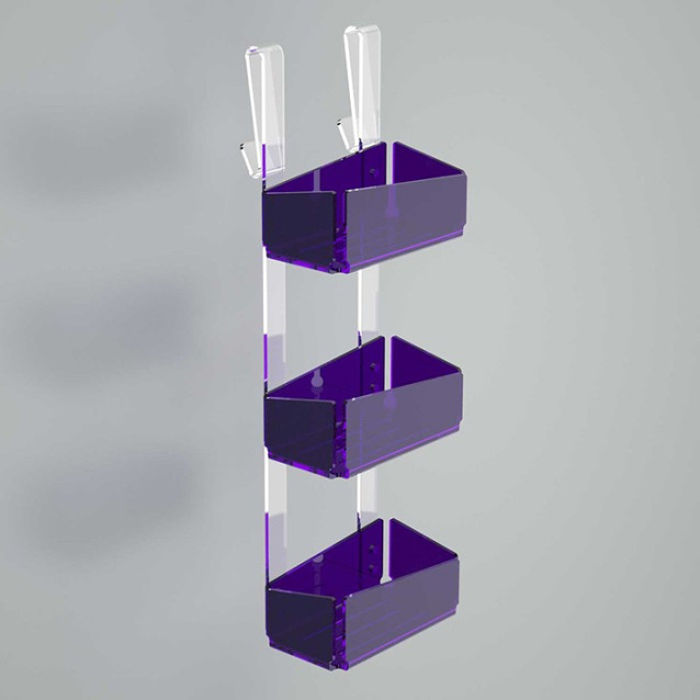 Triple shelf for shower box | Plexiglass | 7 colors available