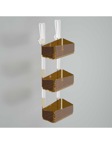 Triple shelf for shower box | Plexiglass | 7 colors available