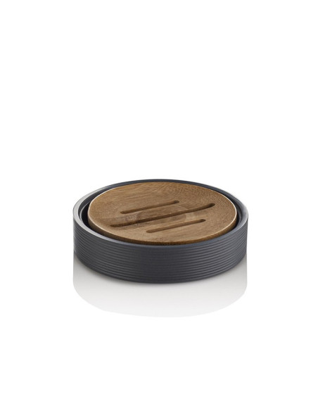 Ceramic toilet-brush holder with a grey rubber effect lining