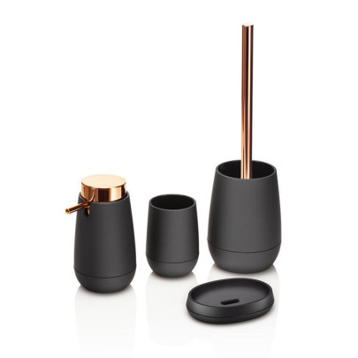 Ceramic toilet-brush holder with a grey rubber effect lining