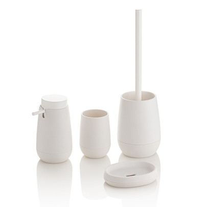 Ceramic toilet-brush holder with a grey rubber effect lining