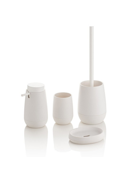 Ceramic toilet-brush holder with a grey rubber effect lining