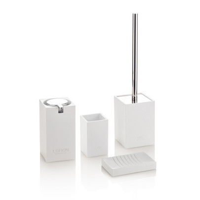 Ceramic toilet-brush holder with a grey rubber effect lining