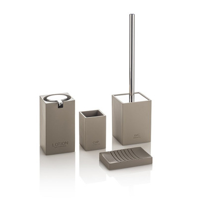 Ceramic toilet-brush holder with a grey rubber effect lining
