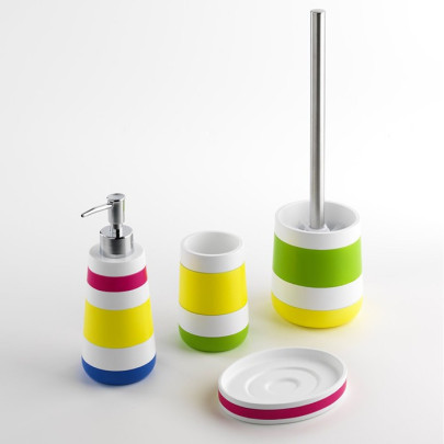 Ceramic toilet-brush holder with a grey rubber effect lining