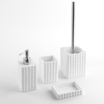 Ceramic toilet-brush holder with a grey rubber effect lining