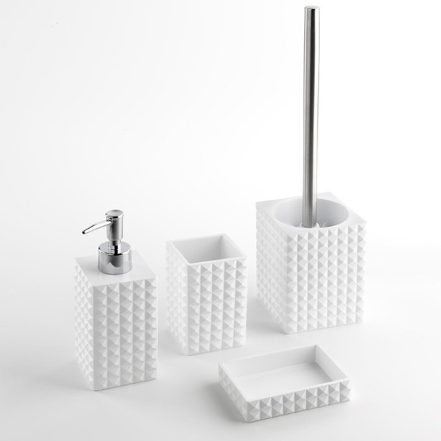 Ceramic toilet-brush holder with a grey rubber effect lining