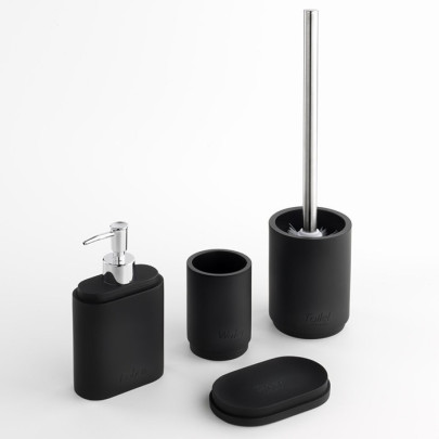 Ceramic toilet-brush holder with a grey rubber effect lining