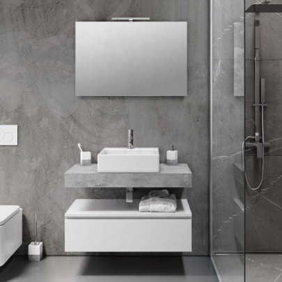 Composizione mobile da bagno bianco