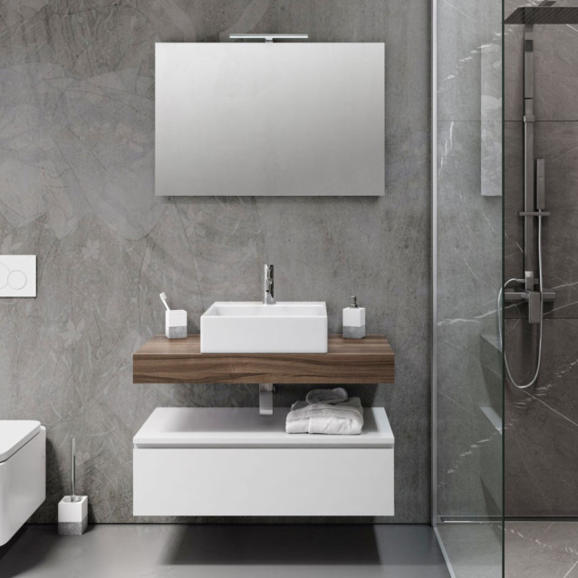 Composizione mobile da bagno bianco