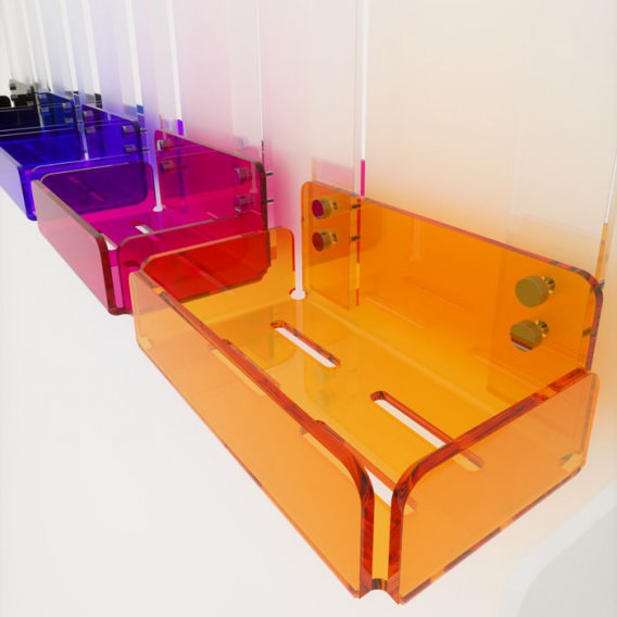 Mensola singola per doccia in Plexiglass colorato
