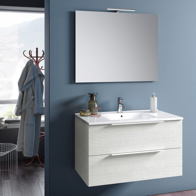 White bathroom cabinet composition