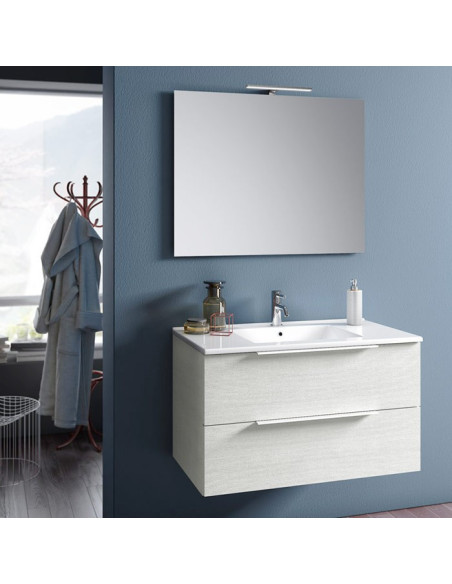 White bathroom cabinet composition