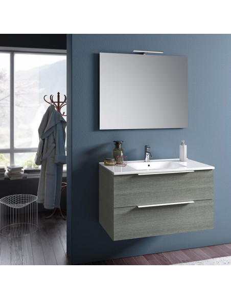 White bathroom cabinet composition