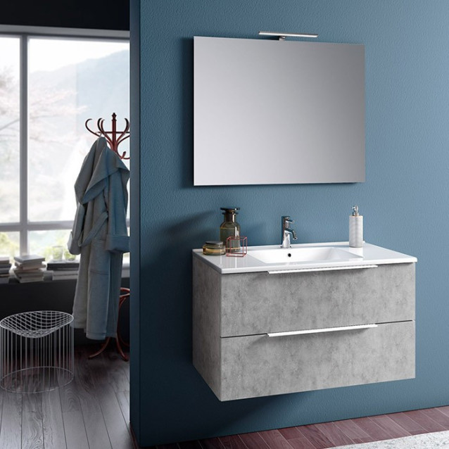 White bathroom cabinet composition