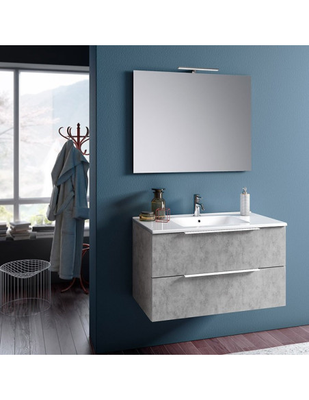 White bathroom cabinet composition