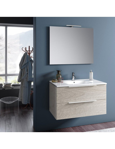 White bathroom cabinet composition