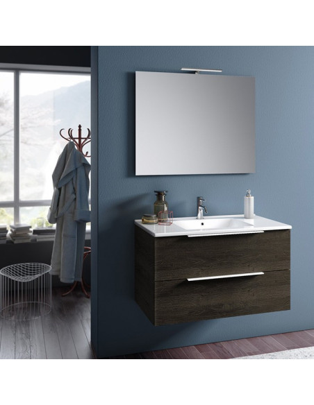 White bathroom cabinet composition