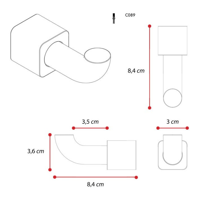 Appendiabito in plexiglass | Trasparente | Cosmea