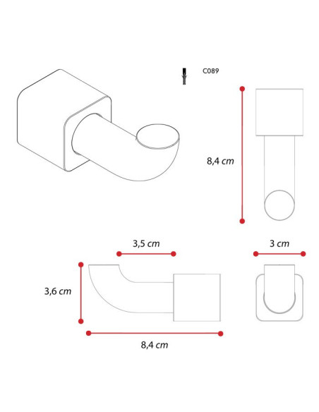 Appendiabito in plexiglass | Trasparente | Cosmea