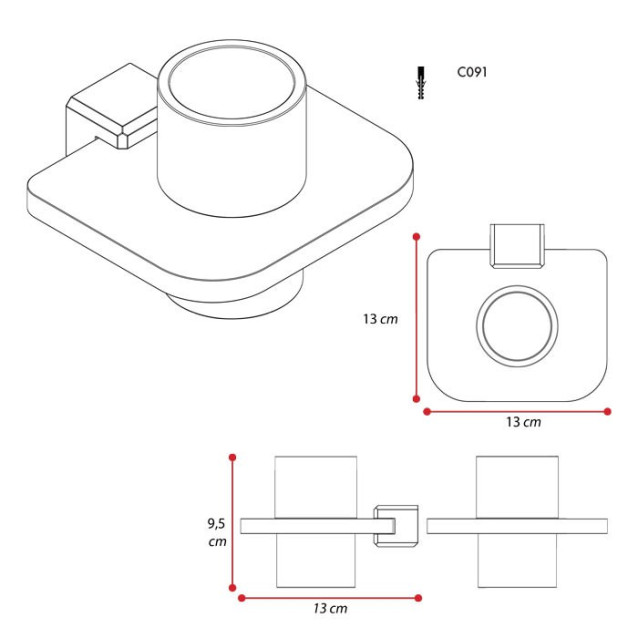 Porta bicchiere per spazzolino in plexiglass | Trasparente | Cosmea