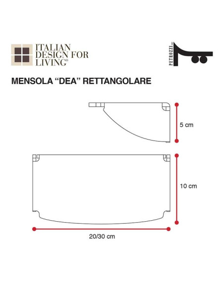 Mensola | 2 Misure disponibili | Plexiglass | Dea | Petrozzi