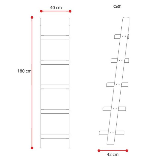 Scaletta con 5 vassoi in plexiglass | 14 colori | Moby