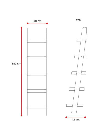 Scaletta con 5 vassoi in plexiglass | 14 colori | Moby