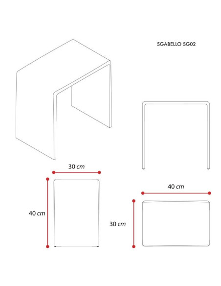 Sgabello a ponte in plexiglass | 10 colori