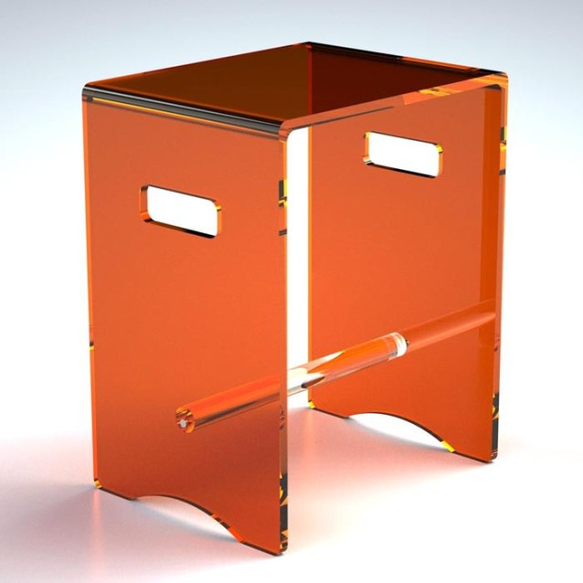 Sgabello con barra in plexiglass | 10 colori | Serie Comodo