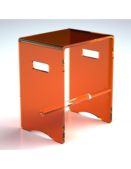 Sgabello con barra in plexiglass | 10 colori | Serie Comodo