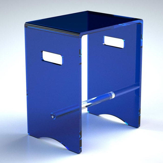 Sgabello con barra in plexiglass | 10 colori | Serie Comodo