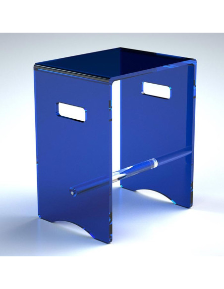 Sgabello con barra in plexiglass | 10 colori | Serie Comodo