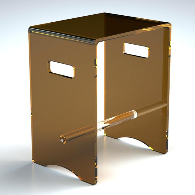 Sgabello con barra in plexiglass | 10 colori | Serie Comodo