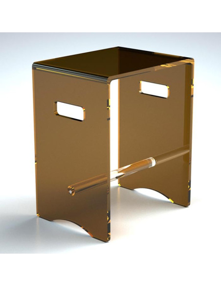 Sgabello con barra in plexiglass | 10 colori | Serie Comodo