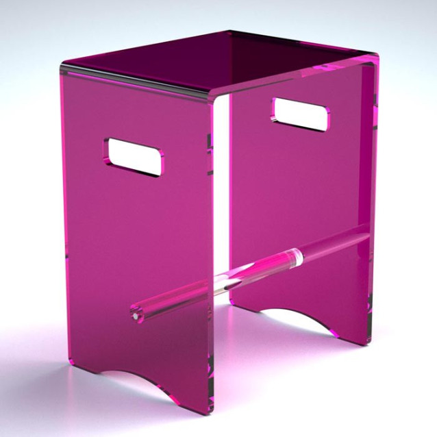 Sgabello con barra in plexiglass | 10 colori | Serie Comodo