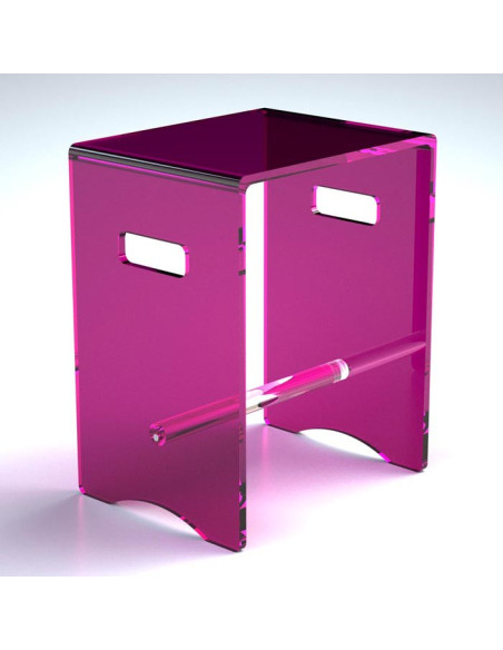 Sgabello con barra in plexiglass | 10 colori | Serie Comodo