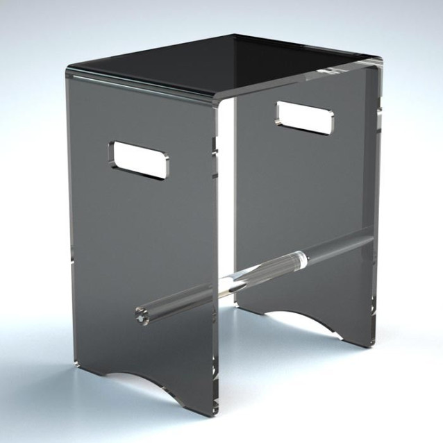 Sgabello con barra in plexiglass | 10 colori | Serie Comodo