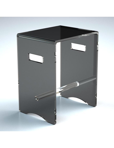 Sgabello con barra in plexiglass | 10 colori | Serie Comodo